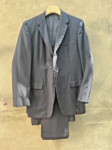 Vintage 60's Men's Navy Wool 3 roll 2 Suit by Hub Clothing Co Men's 42 - Picture 1 of 6