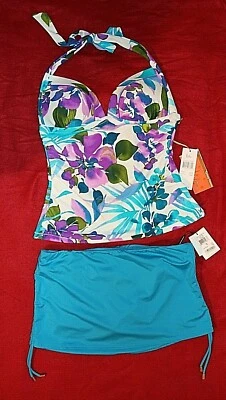 Tankini Leilani Halter Talla 8, con Falda Calvin Klein Btms Talla S Foto 1 de 2
