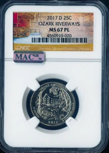 2017-D Ozark Riverways NGC MS67 PL MAC Quality - Picture 1 of 2