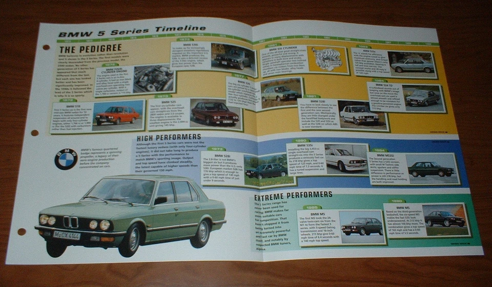 1971-1998  HISTORY OF THE BMW 5 SERIES BROCHURE 71-98 PICTURE TIMELINE M5★★ - Image 1 of 1
