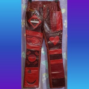 When Smoke Clears Confidence World Boss Leather Pants Mens Size 28 - Rare Luxury