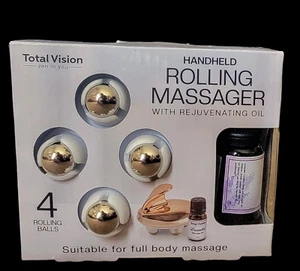 Total Vision Handheld Rolling Massager with Rejuvenating Lavender Oil - New - Picture 1 of 3