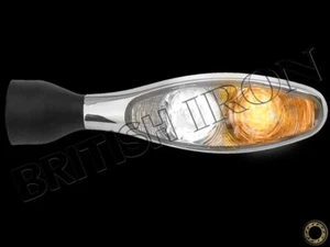 Triumph Universal Chrome Micro Turn Signal (white/amber LED w/clear lens) PN ... - Picture 1 of 4