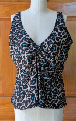 Camiseta de natación Tankini Coco Reef para mujer talla grande 24W 46D con aros correas ajustables nueva sin etiquetas Foto 1 de 4