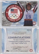 2018 US Olympic & Paralympic Team and Hopefuls Silver /50 Evan Strong Rookie RC