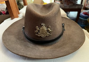Vintage PA Game Commission Officer / Trooper Hat Stetson 3x Beaver Size 6 - 7/8 - Picture 1 of 18