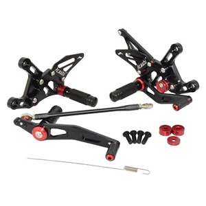 Black Arashi Adjustable Rearset Footrest Footpeg Kit For YAMAHA YZF R1 2009-2014 - Picture 1 of 8