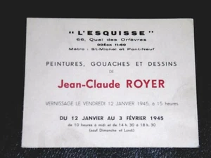ROYER Jean-Claude Karton Gal L'Esquisse Paris 45 Gemälde Reims Marne J.M ATLAN - Bild 1 von 2