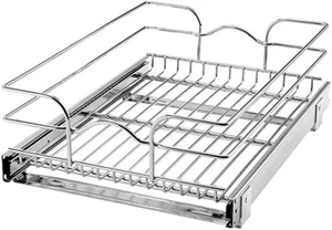 Rev-A-Shelf 5WB1-1218CR-1 12x18 Single Tier Basket Kitchen Cabinet Organizer - Picture 1 of 9