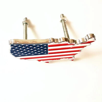 Insignia de rejilla de EE. UU. Bandera de Estados Unidos Mapa de metal 3D Capucha frontal Emblema 3D Foto 1 de 3