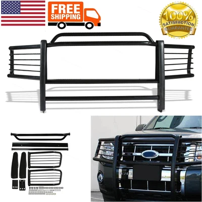 Powder Coated Grill Bumper Headlight Brush Guard Fits 99-07 Ford F250 F350 F550 Foto 1 de 4