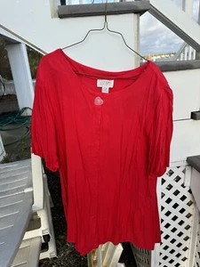 Vintage 90s artsy Womens Shirt STEFANO International RAYON Button Top - Picture 1 of 6