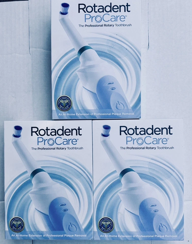 3 X Rotadent Procare The Professional Rotary Electronic Toothbrushes - 94000N
