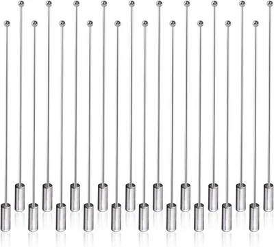 Broche largo de plata para hacer joyas de 20 piezas con paquete de 20  Foto 1 de 4