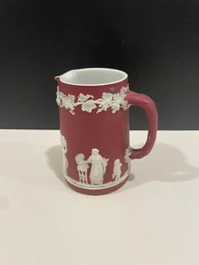 Wedgwood Crimson Red Jasperware Creamer Pitcher 4" c. 1800's - Picture 1 of 4