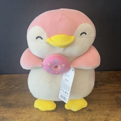 Miniso Life Pink Penguin with Doughnut Plush 13” Kawaii NWT - Image 1 of 4