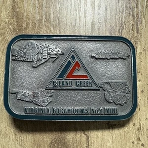 Vintage Belt Buckle Island Creek Coal 1985 Mining Collectible Virginia Heritage - Picture 1 of 8