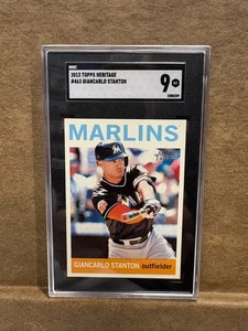 2013 Topps Heritage #463B Giancarlo Stanton Action Variation SP SGC 9 - Picture 1 of 2