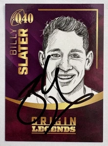 QUEENSLAND MAROONS BILLY SLATER SIGNED ORIGIN LEGENDS TRADING CARD - Picture 1 of 1