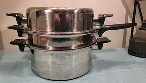 Sartén Royal Prestige de 7 capas de titanio de 11" y olla de 6 cuartos de galón con tapa de cúpula y cazador furtivo de 6 huevos - Imagen 1 de 23