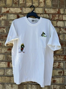 Vintage 90s Marvin The Martian K-9 Looney Tunes Classic Pocket Shirt Men’s Large - Picture 1 of 5