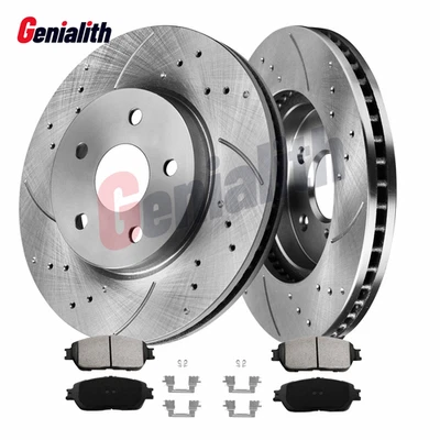 296mm Front Drilled Disc Brake Rotors Pads For Lexus ES300 2002 2003 3.0L Foto 1 de 4