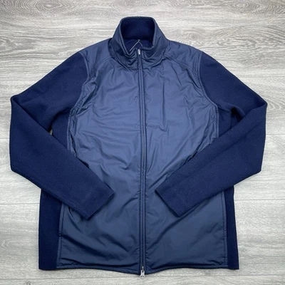 FG Tech Jacket Mens Medium Blue Reversible Argyle Golf Performance Wool Cashmere - Image 1 of 4