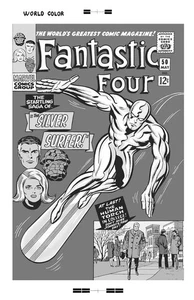 Jack Kirby Fantastic Four #50 Silver Surfer Rare Large Production Art Cover - Picture 1 of 1