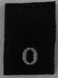100 PCS BLACK WOVEN SEWING CLOTHING LABELS, SIZE TAGS - SIZE 0 - ZERO - Picture 1 of 1