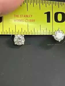 $14000 preowned 14k white gold diamond stud earrings 1.30CT - Picture 1 of 4