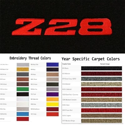 Alfombrillas moldeadas Cutpile ACC 1985-1992 Chevrolet Camaro Custom Z28 Logo 4 piezas Foto 1 de 4