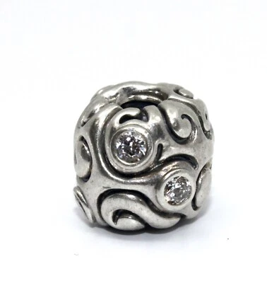Pandora Bracelet Charm Bead with White Cubic Zirconia in Sterling Silver - Image 1 of 4