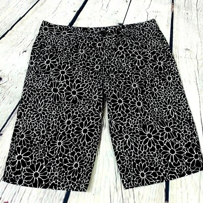 Tommy Hilfiger Bermudas Pantalones Cortos Talla 2 Caminar Floral Margarita Negro Blanco Largo 29x13 Foto 1 de 4