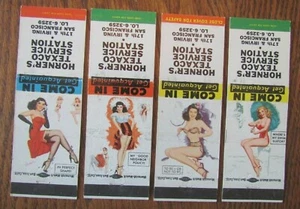TEXACO GAS STATION: HORNER'S (SAN FRANCISCO CALIFORNIA) 1956 PIN-UP GIRLIE -F24 - Picture 1 of 1