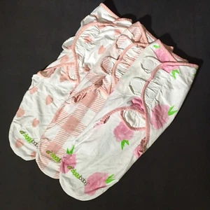 Ziggy Baby Swaddle Blanket Wrap Pink Floral Peony Heart Buffalo Plaid 3Pc 7-14lb - Picture 1 of 7