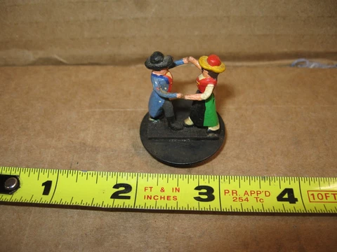 Antique Cuckoo Clock Dancing Couple with Metal Base & Set Screw Original Cover