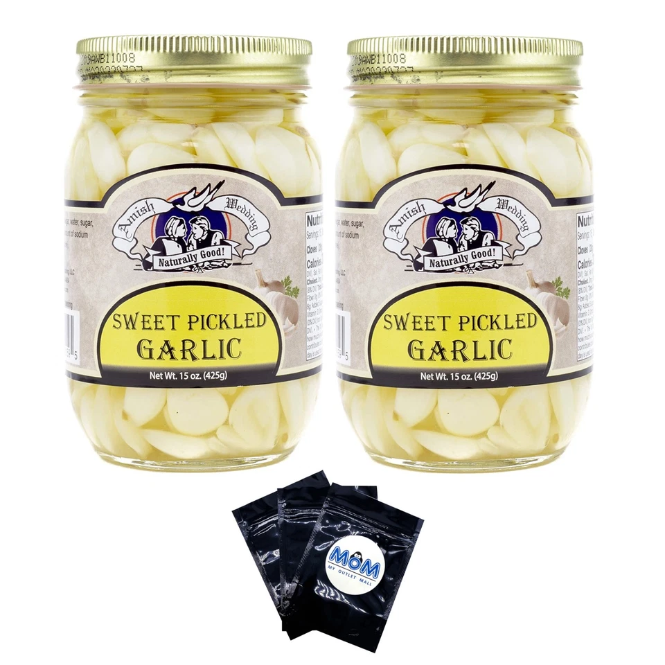 Sweet Pickled Garlic - (2) 15 oz Jars - Amish Wedding Sweet Pickled Garlic - Image 1 of 4