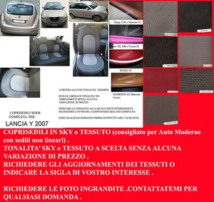 LANCIA Y 2007 COPRISEDILI SERIE COMPLETA TONALITA' A SCELTA (NP 2.06-2.09) - Imagen 1 de 7