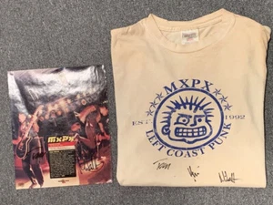 MXPX Signed Vintage T-Shirt & Magazine Page Warped Tour Fan Club Punk - Picture 1 of 6