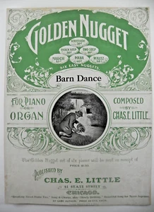 Partituras originales vintage "Golden Nugget Schottische" 1880 ~ ¡Gran portada! - Imagen 1 de 2