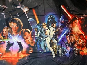 "Corredor de mesa trilogía Star Wars, decoración de tapices, pancarta 56"" de largo X 48"" de ancho" - Imagen 1 de 4