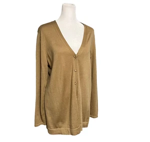 J. Jill Tan Camel Button Front Cardigan Sweater Neutral Size Small - Picture 1 of 6