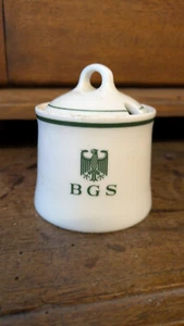 selten BGS Bundesgrenzschutz Porzellan Senf Haferl Bundesadler - Bild 1 von 2