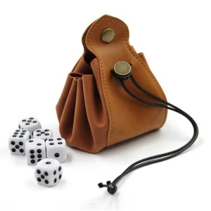 PU Leather Dice Bag Tray Cute Drawstring Pouch Coin Purse Dice Storage Ba-lq - Picture 1 of 12