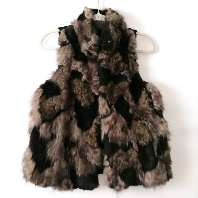 INC International Concept 女式黑色开襟人造毛皮背心小号 S 码 — 第 1/4 张图片