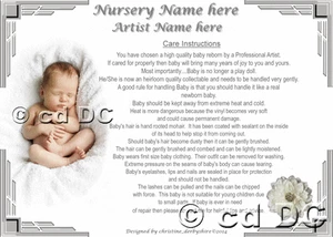PRETTY CARE CERTIFICATES CHOOSE VINYL OR SILICONE 4 REBORN FAKE BABY app 7"x 5" - Picture 1 of 1