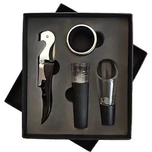 4-tlg Schwarz Weinöffner Set Modern Weinflaschenöffner Weinflaschenöffner Set - Bild 1 von 6