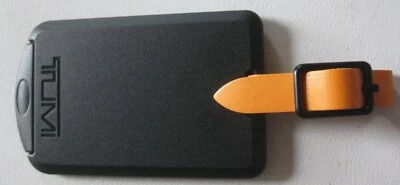 TUMI ID TAG, Plastic, NEW, BLACK, SLIDING ID TRAY;  3" x 2" - Image 1 of 4