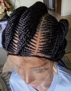 Model de la gloire Cornrow braided wig made with full lace wig Dark purple mix1B - Picture 1 of 18