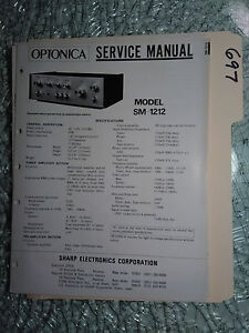 Optonica Sharp sm-1212 instrukcja serwisowa oryginalna książka napraw wzmacniacz stereo